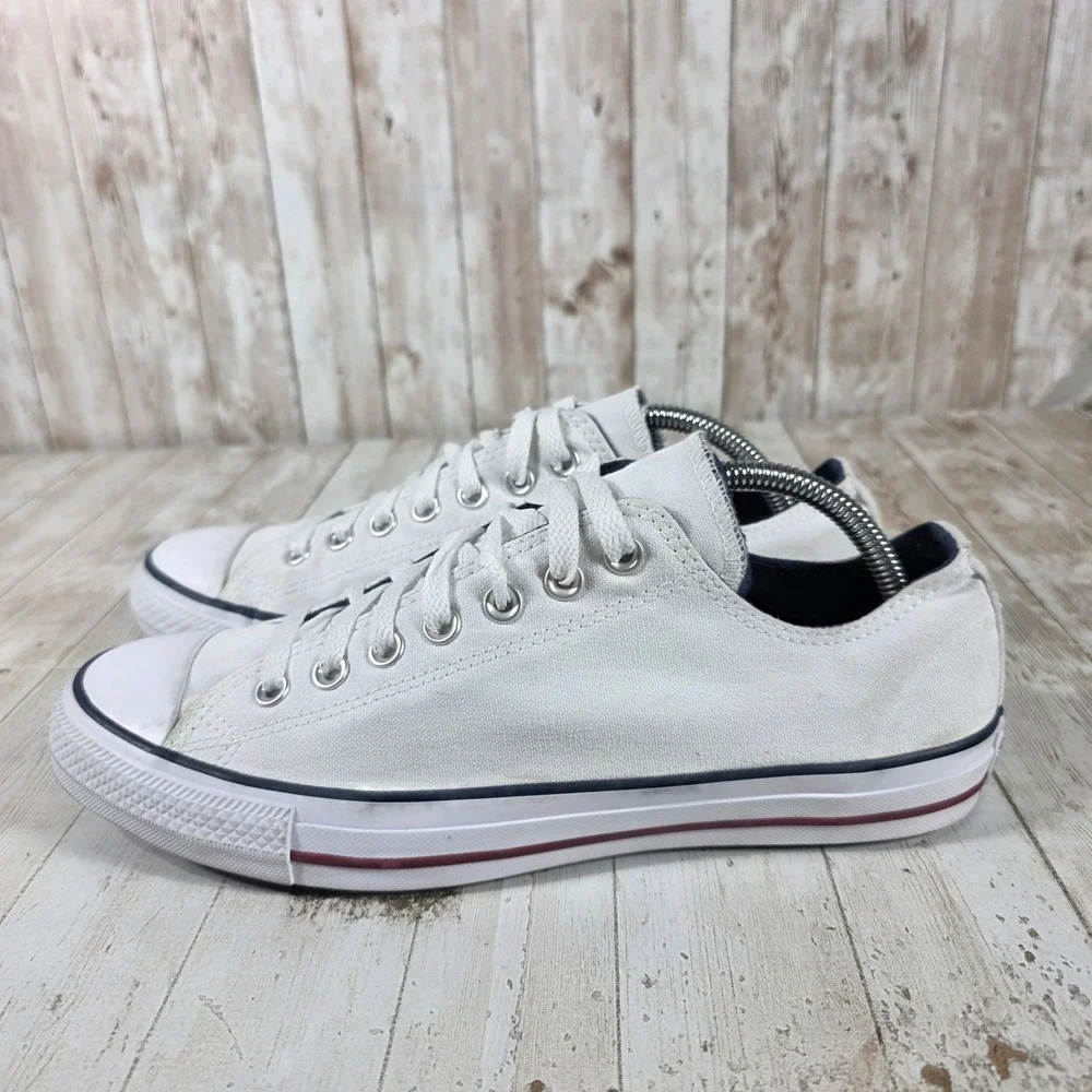 Converse Chuck Taylor All Star Low Top White Canvas Mens 9 Womens 11 145334F - Picture 4 of 8